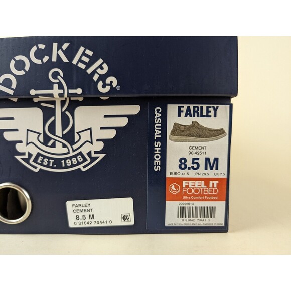 Dockers Shoes Mens 8.5 M Farley Oxfords Loafer Cement Grey Canvas Lace Up NEW - Picture 10 of 10